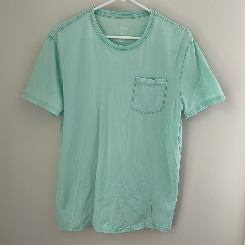 SONOMA Short Sleeve Pale Green Pocket T-Shirt